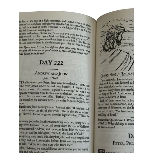 Bedtime Bible Story Book VTG 1989 HC Kids Jesse L. Hurlbut 365 Days READ NOTE - Picture 4 of 8